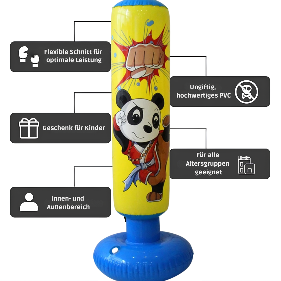 Aufblasbarer Boxsack mit Panda-Design für Kinder