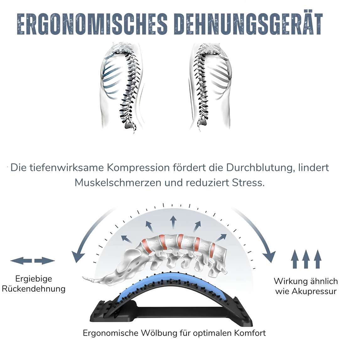 Ergonomisches Rückenstreckgerät - Verstellbar und massierend