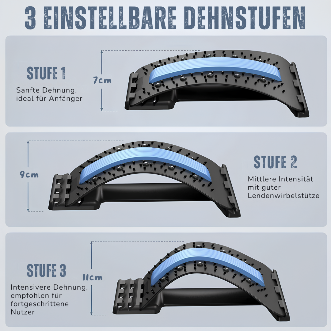 Ergonomisches Rückenstreckgerät - Verstellbar und massierend