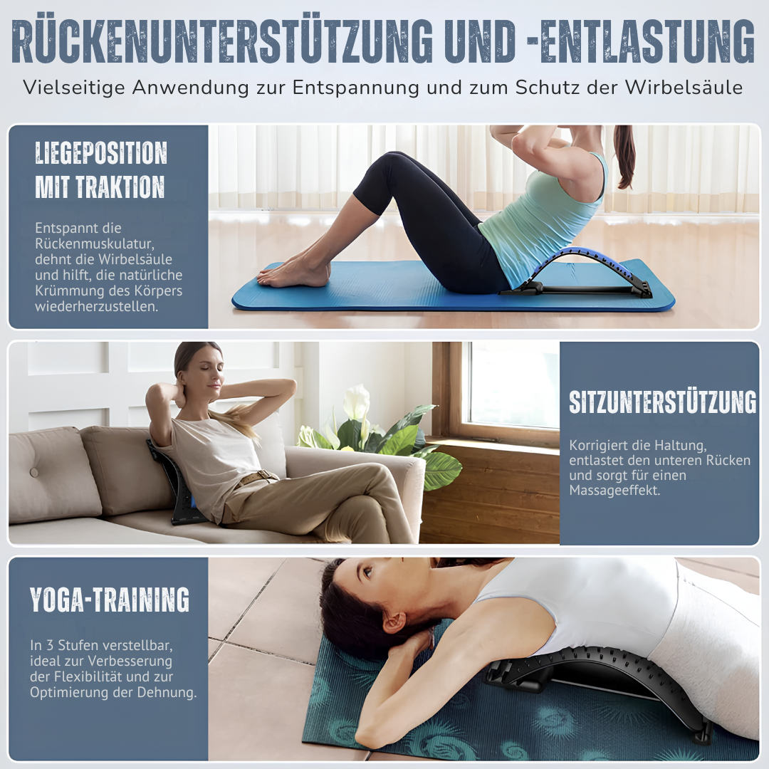Ergonomisches Rückenstreckgerät - Verstellbar und massierend