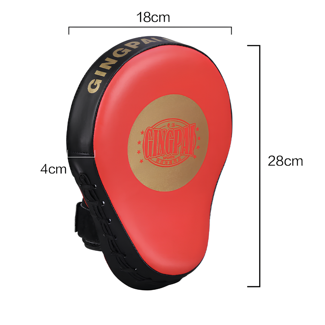 Box-Pratze mit den Maßen 28 cm x 18 cm x 4 cm, ergonomisch gestaltet, ideal für präzises Training und effektive Schlagübungen.